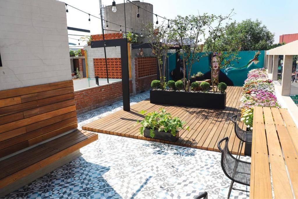 New Mex Inspired Bo-Ho Chic Apartment With Private Patio And Roof Terrace Ciudad de México Exteriér fotografie