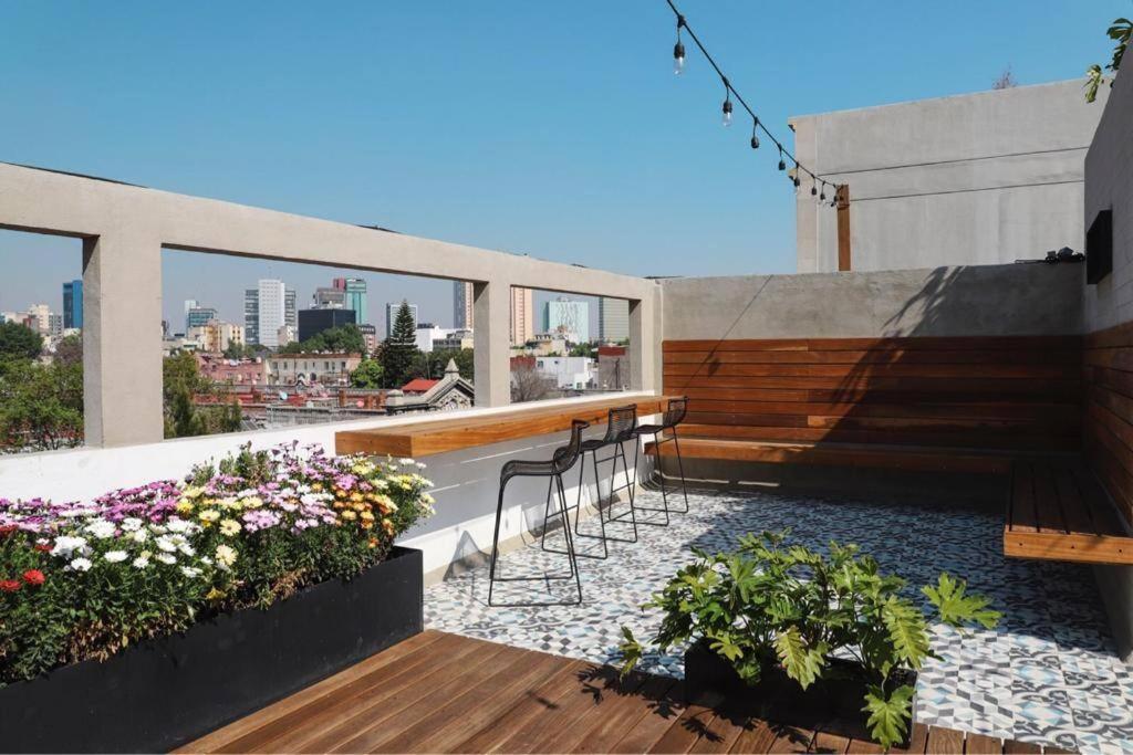 New Mex Inspired Bo-Ho Chic Apartment With Private Patio And Roof Terrace Ciudad de México Exteriér fotografie